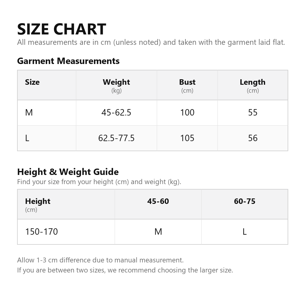 Size chart
