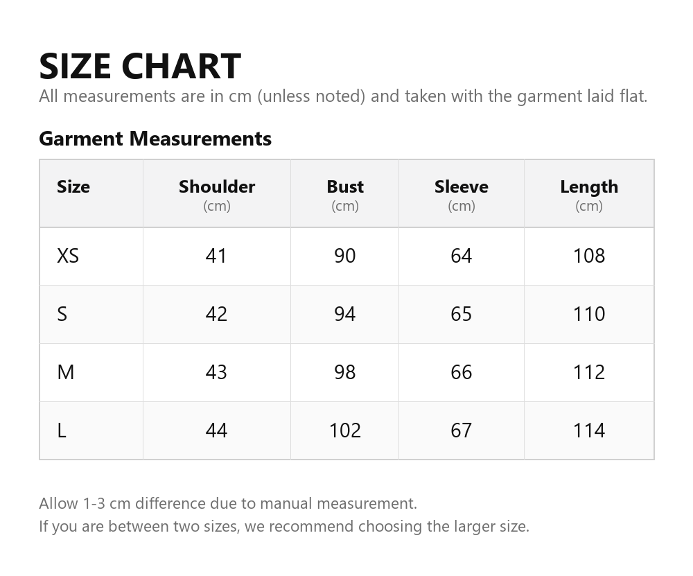 Size chart