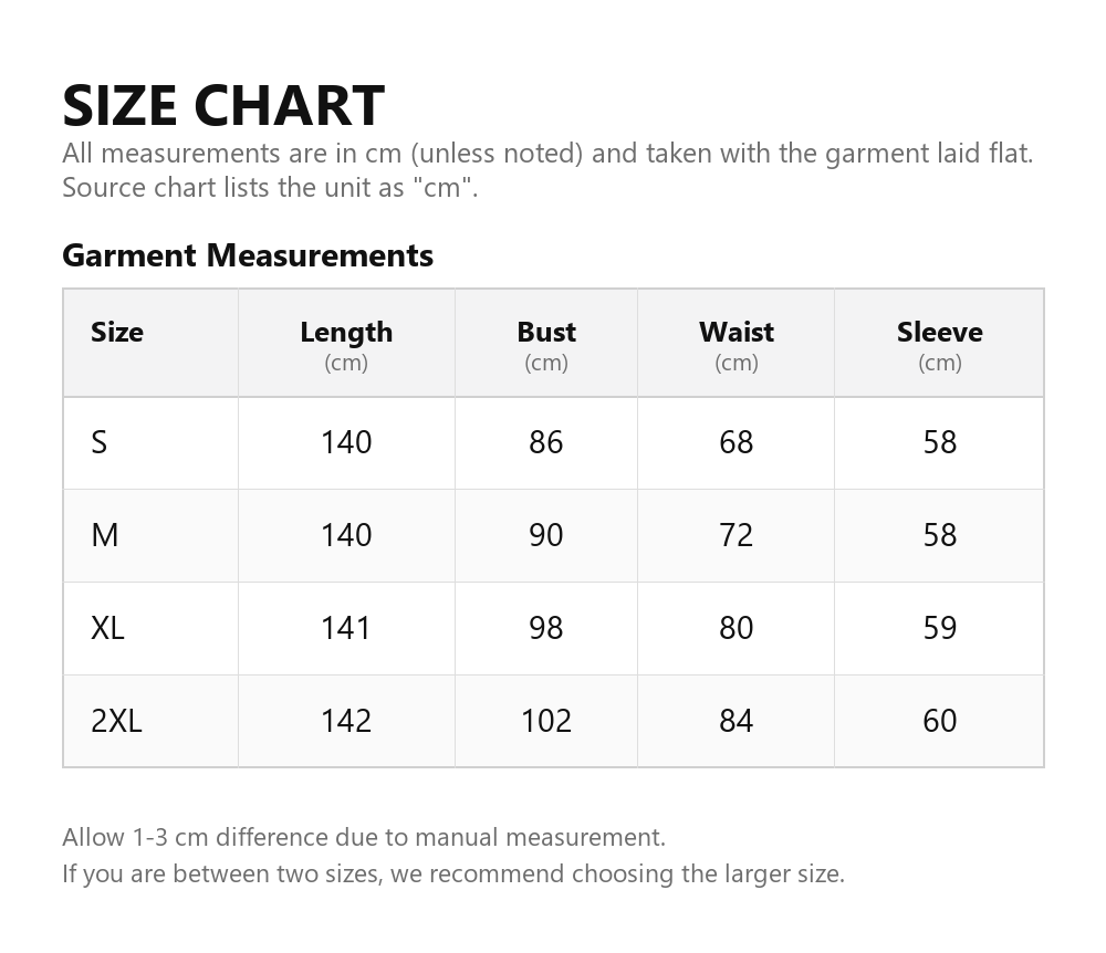 Size chart