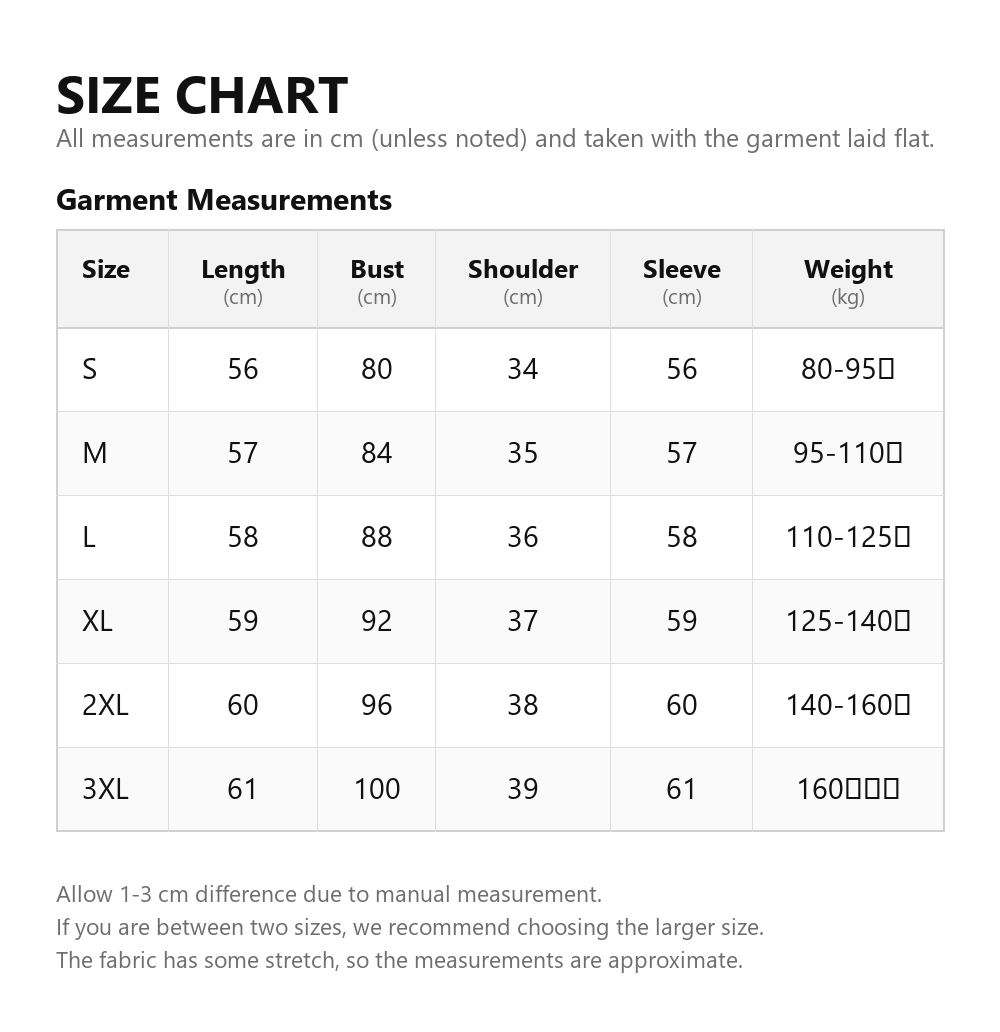 Size chart