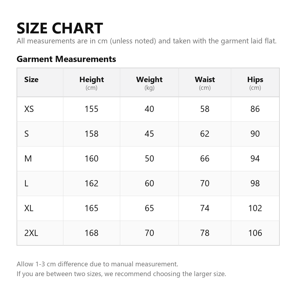 Size chart