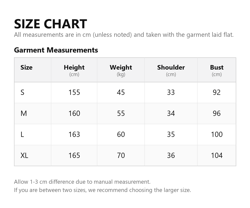 Size chart