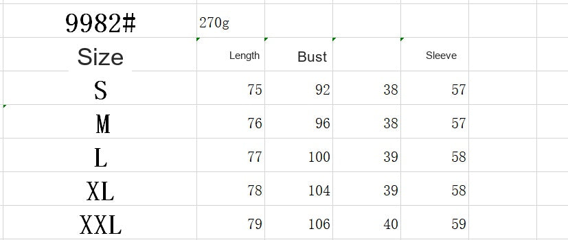 Size chart