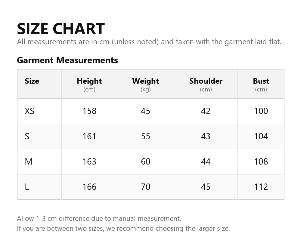 Size chart