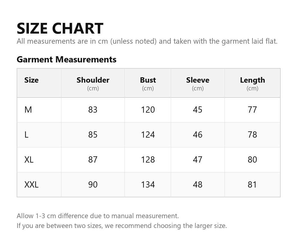 Size chart