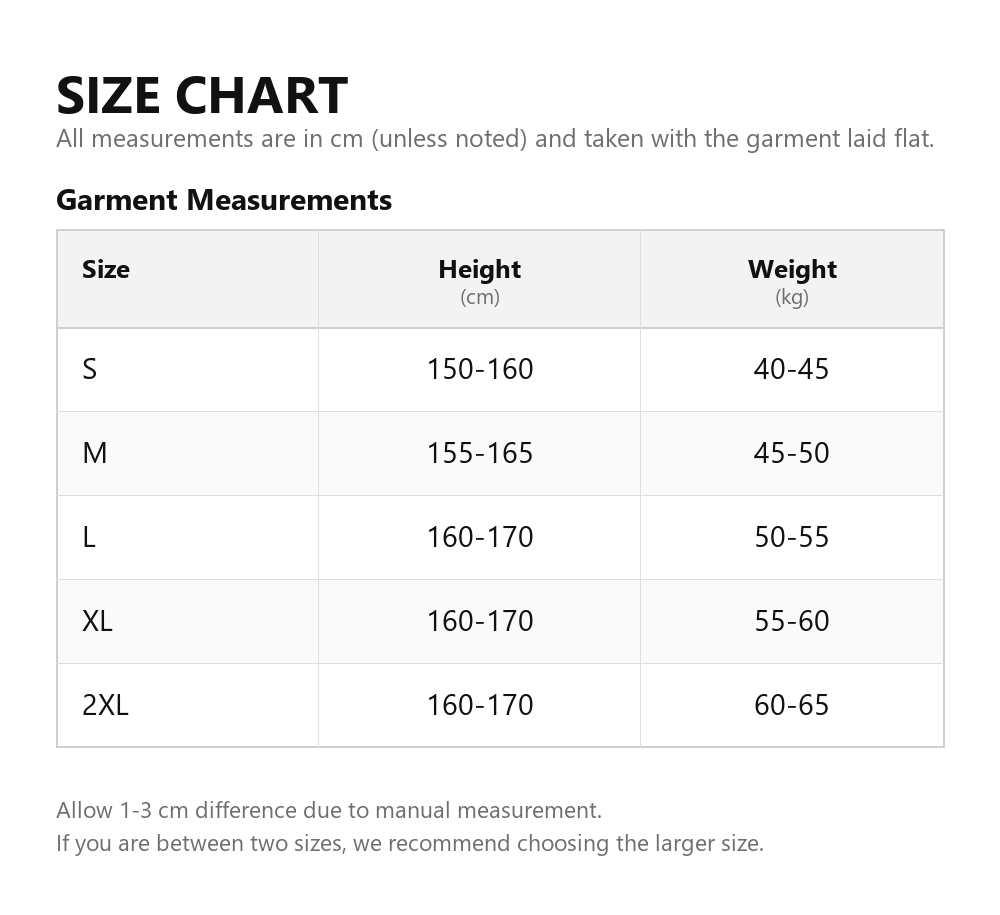 Size chart