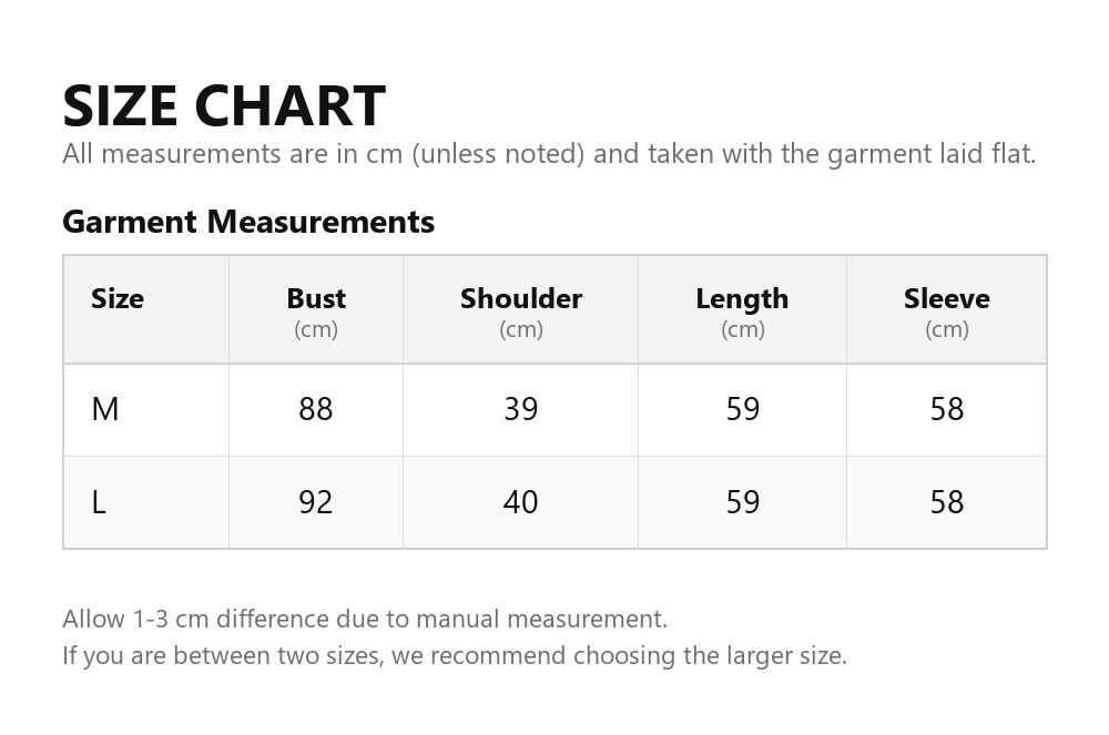 Size chart