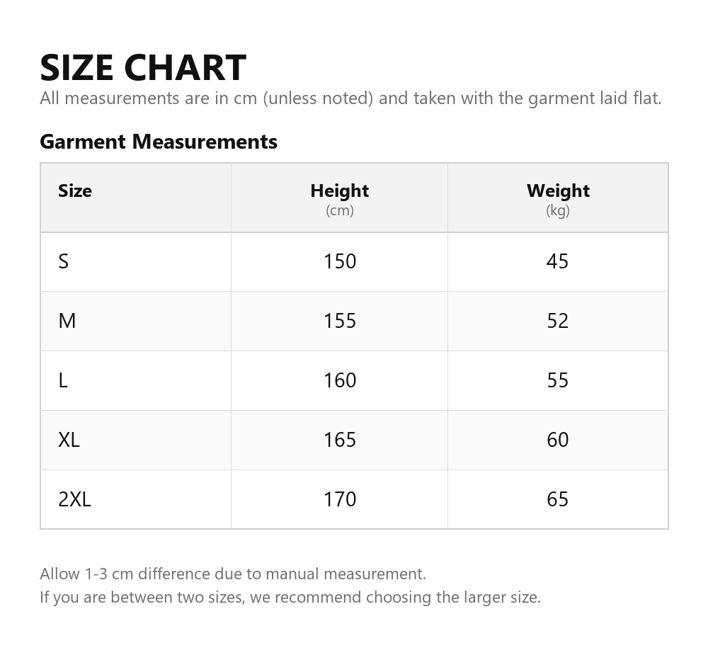 Size chart