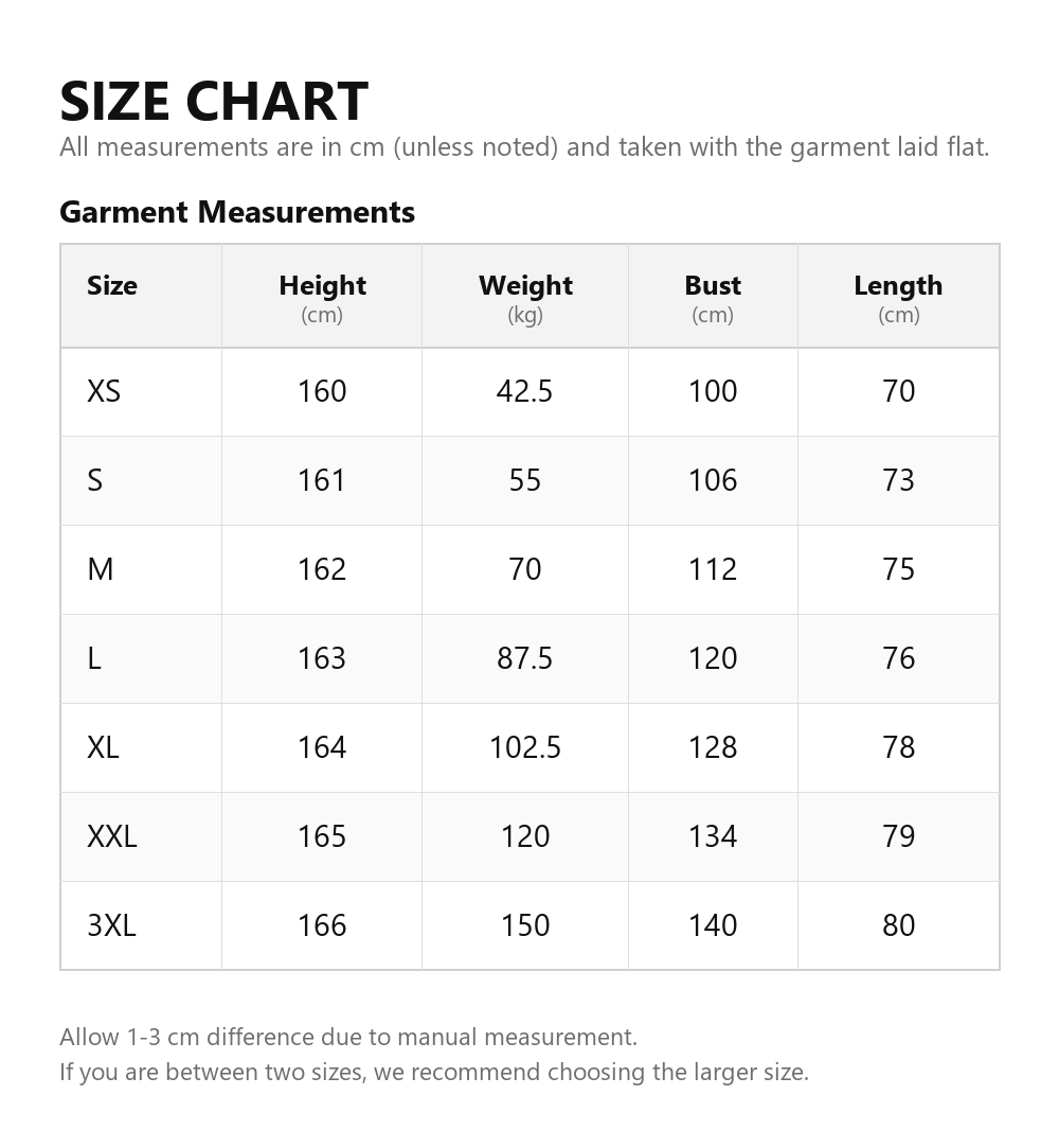 Size chart
