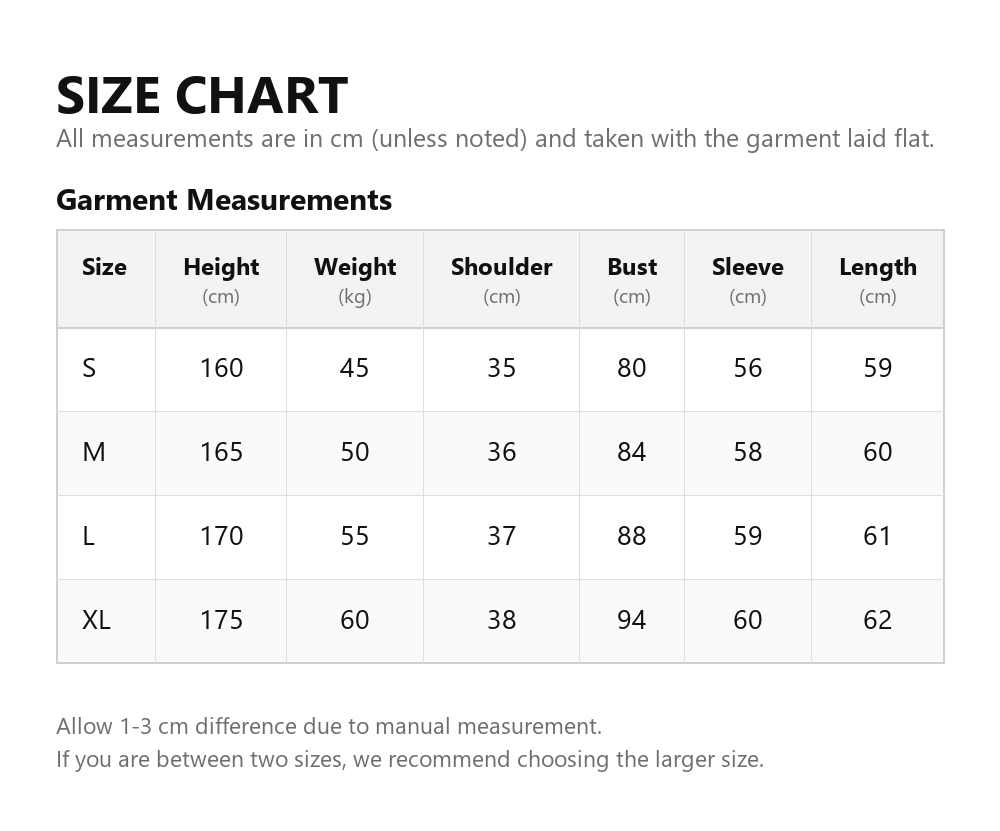 Size chart