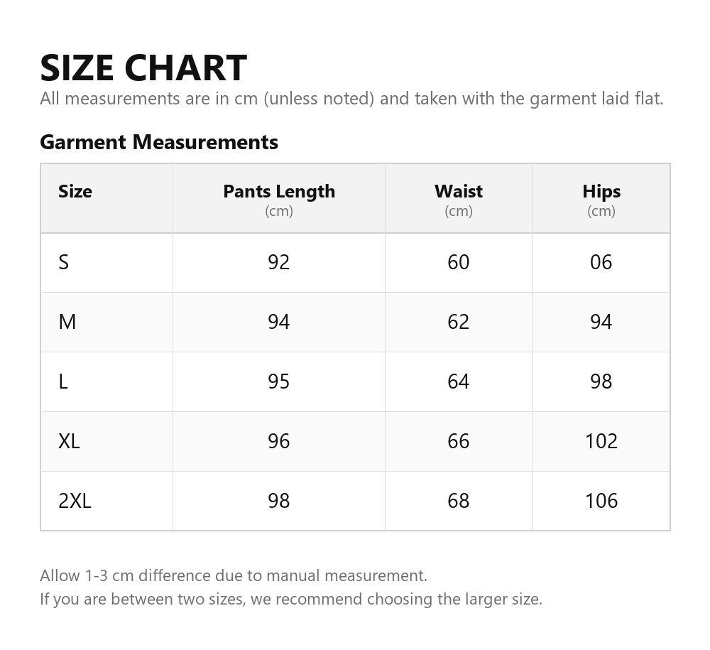 Size chart