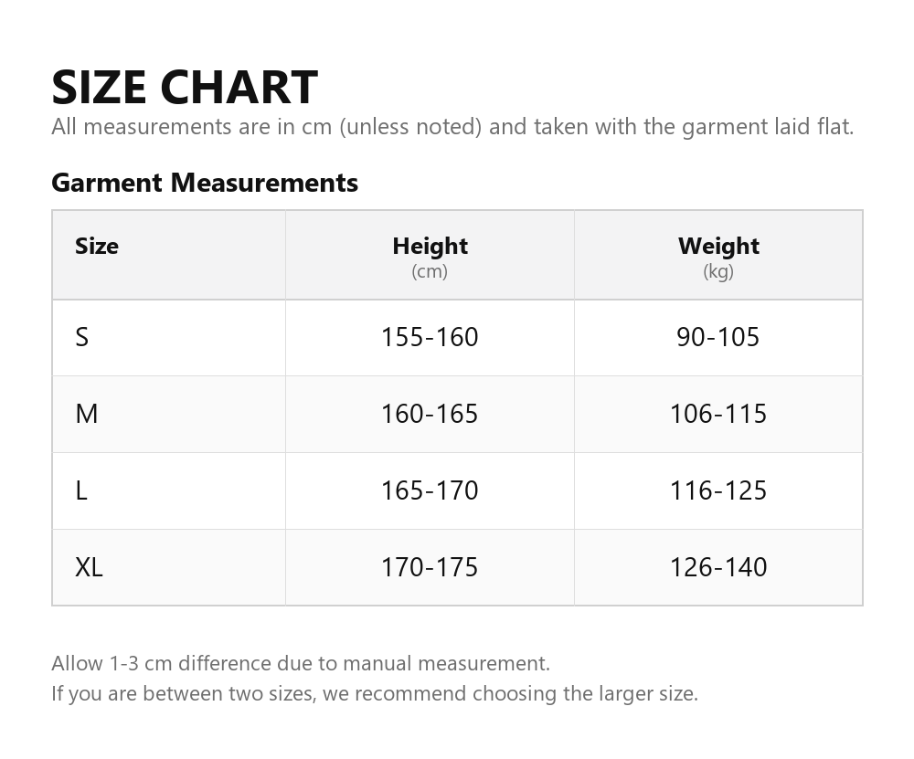 Size chart
