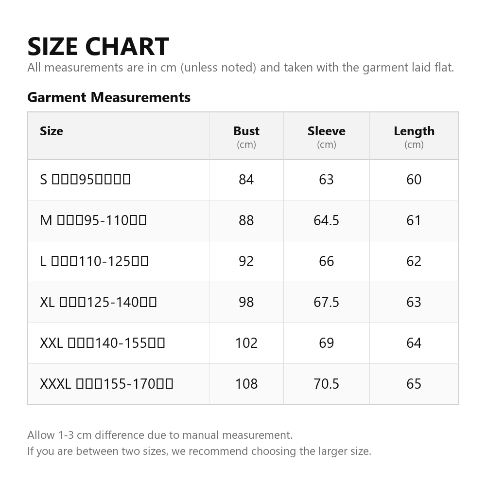 Size chart