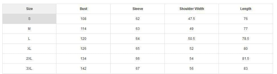 Size chart