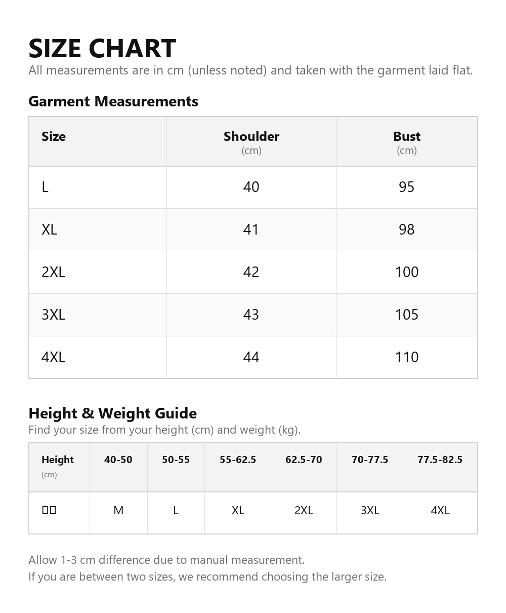 Size chart