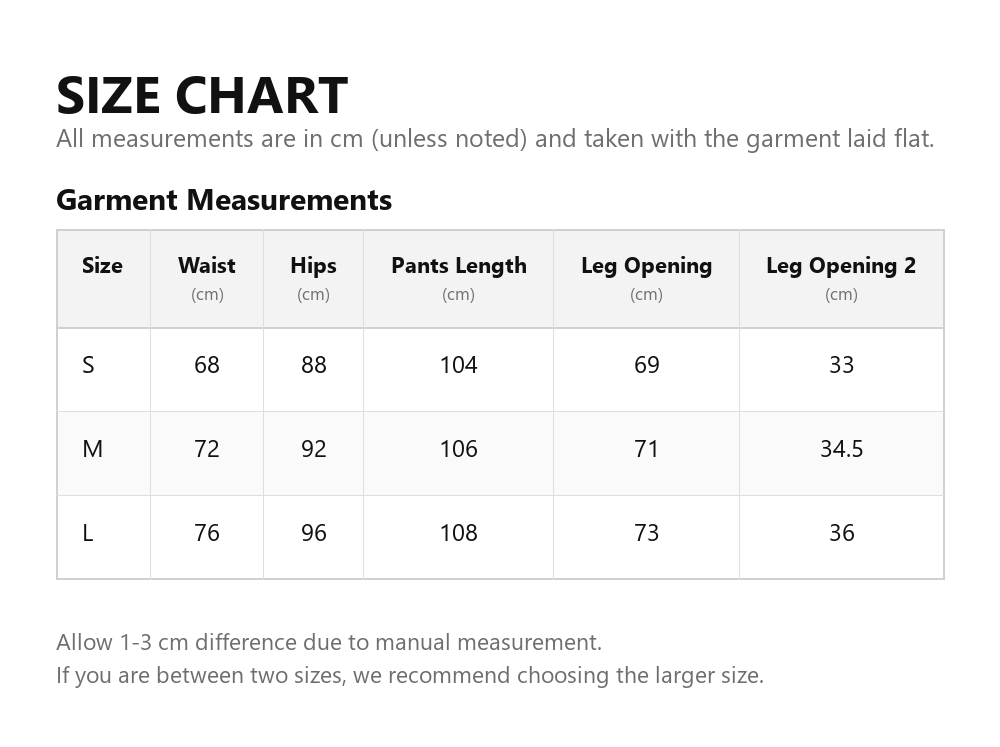 Size chart