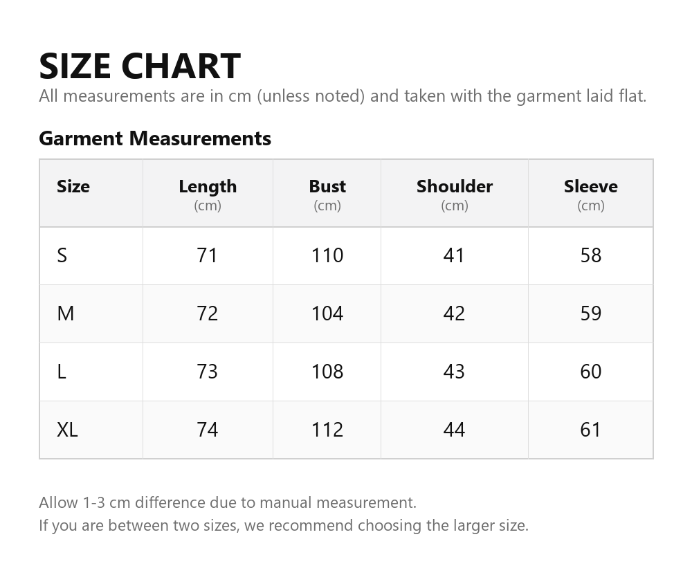 Size chart