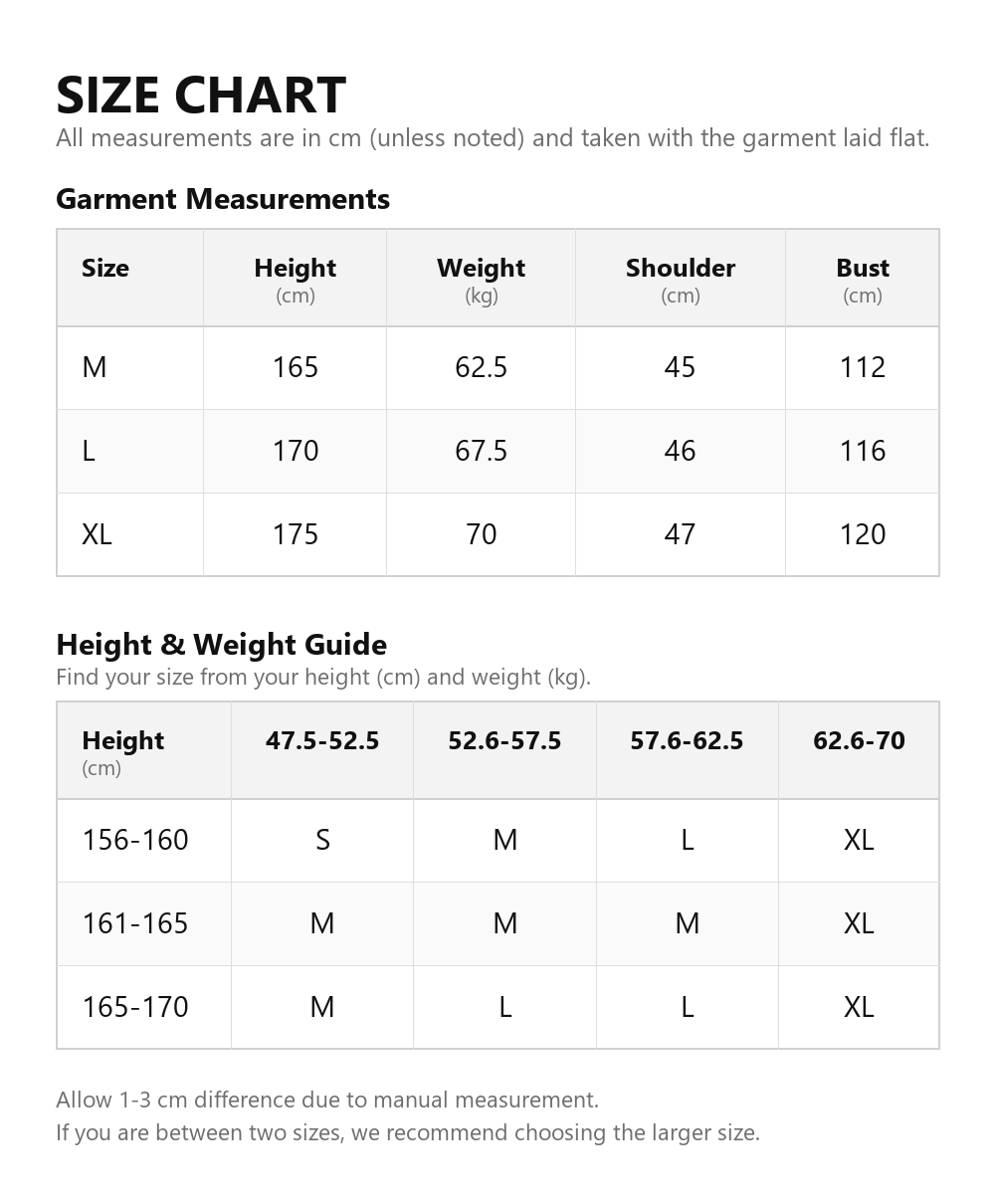 Size chart