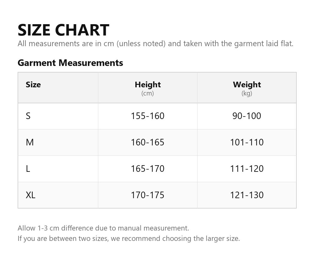 Size chart