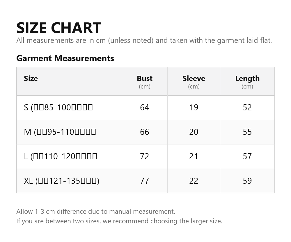 Size chart