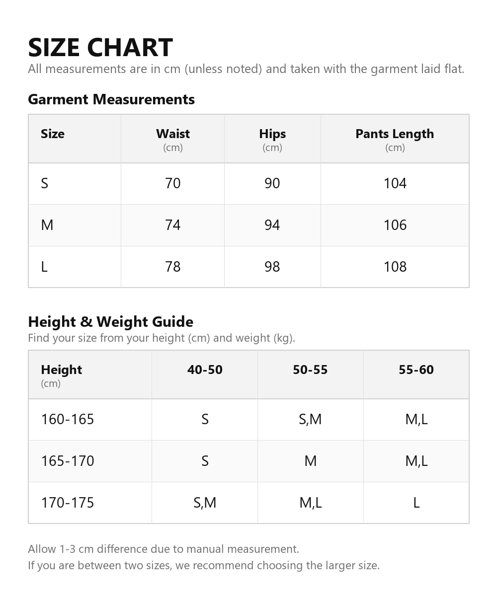 Size chart