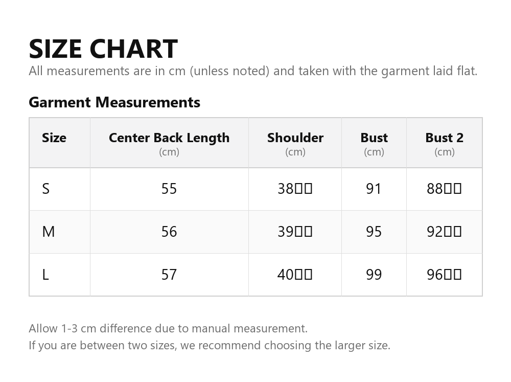 Size chart