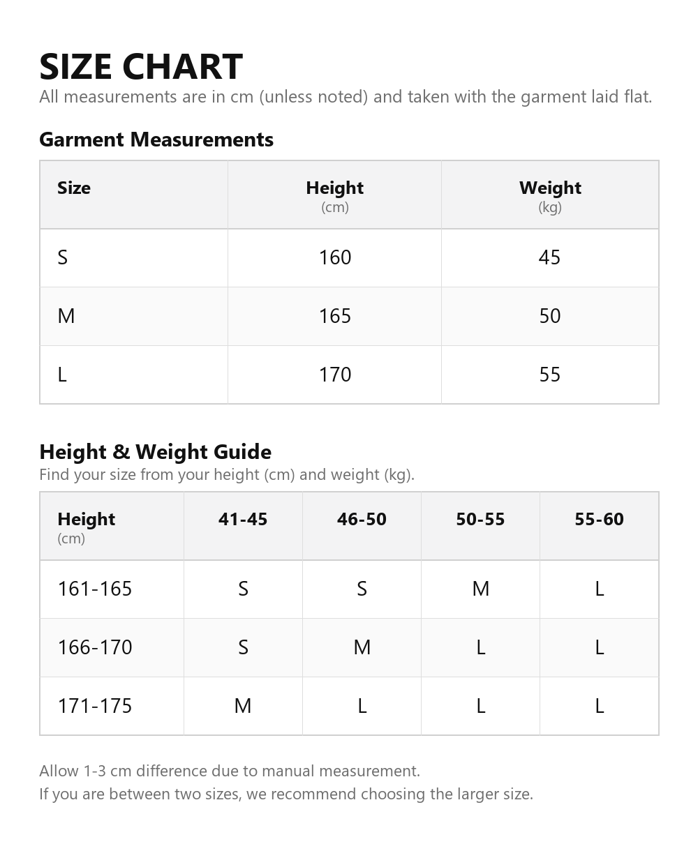 Size chart