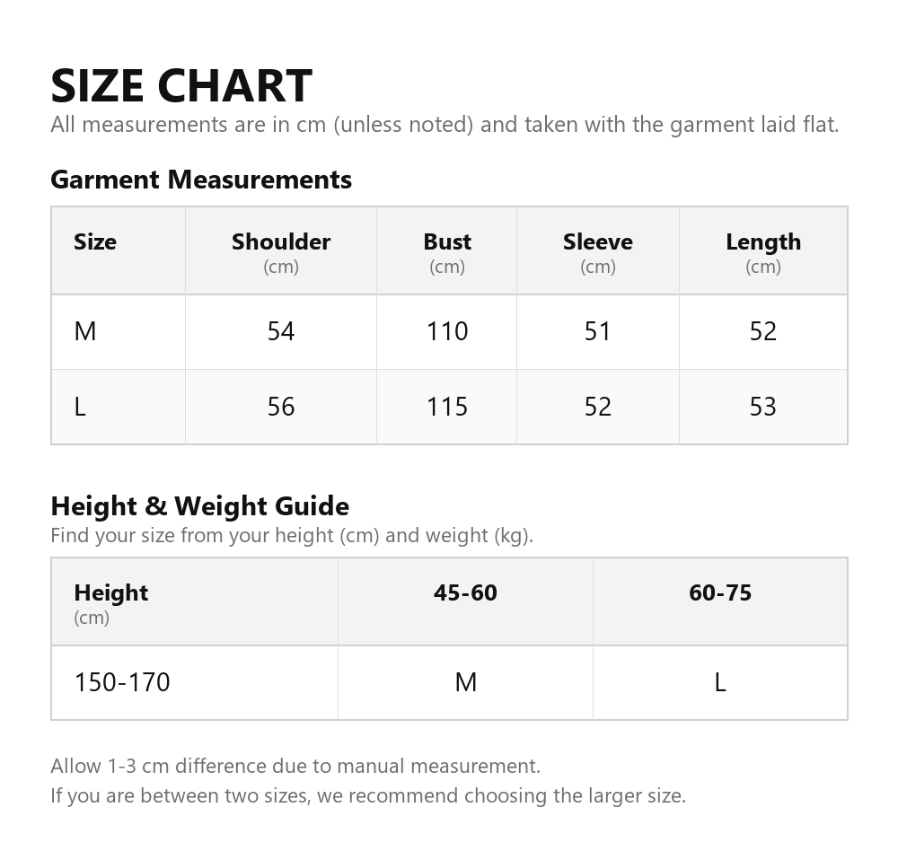 Size chart