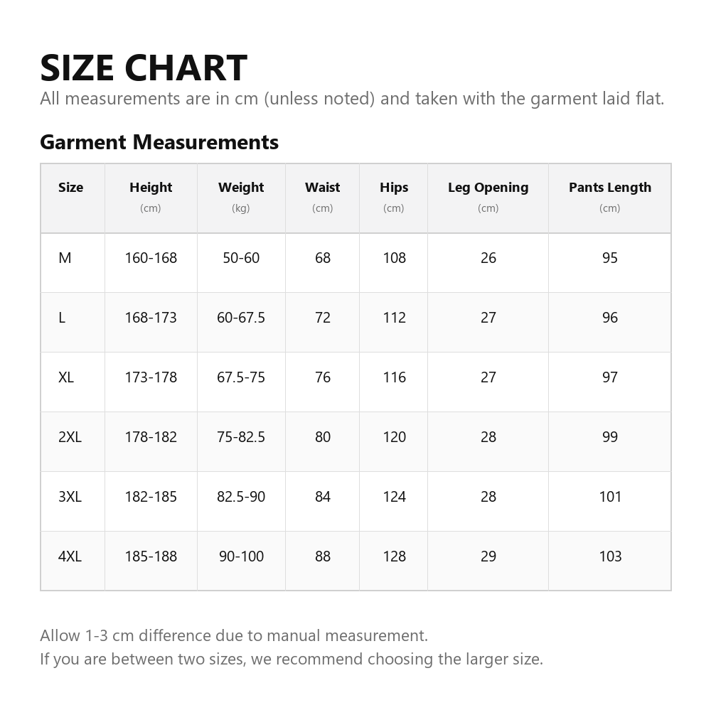 Size chart
