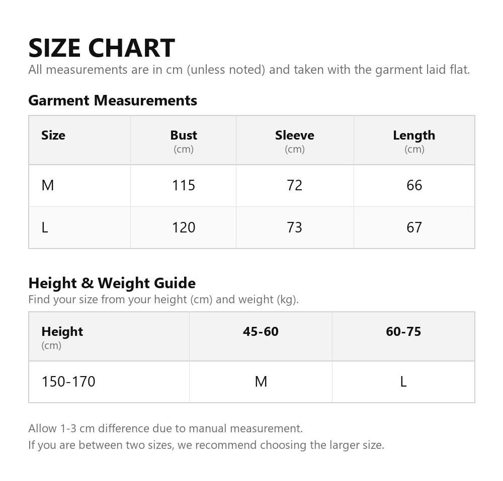 Size chart