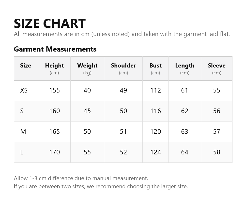Size chart