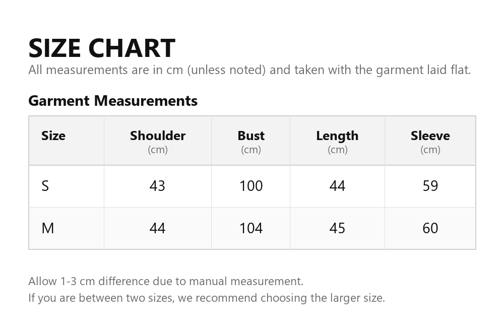 Size chart