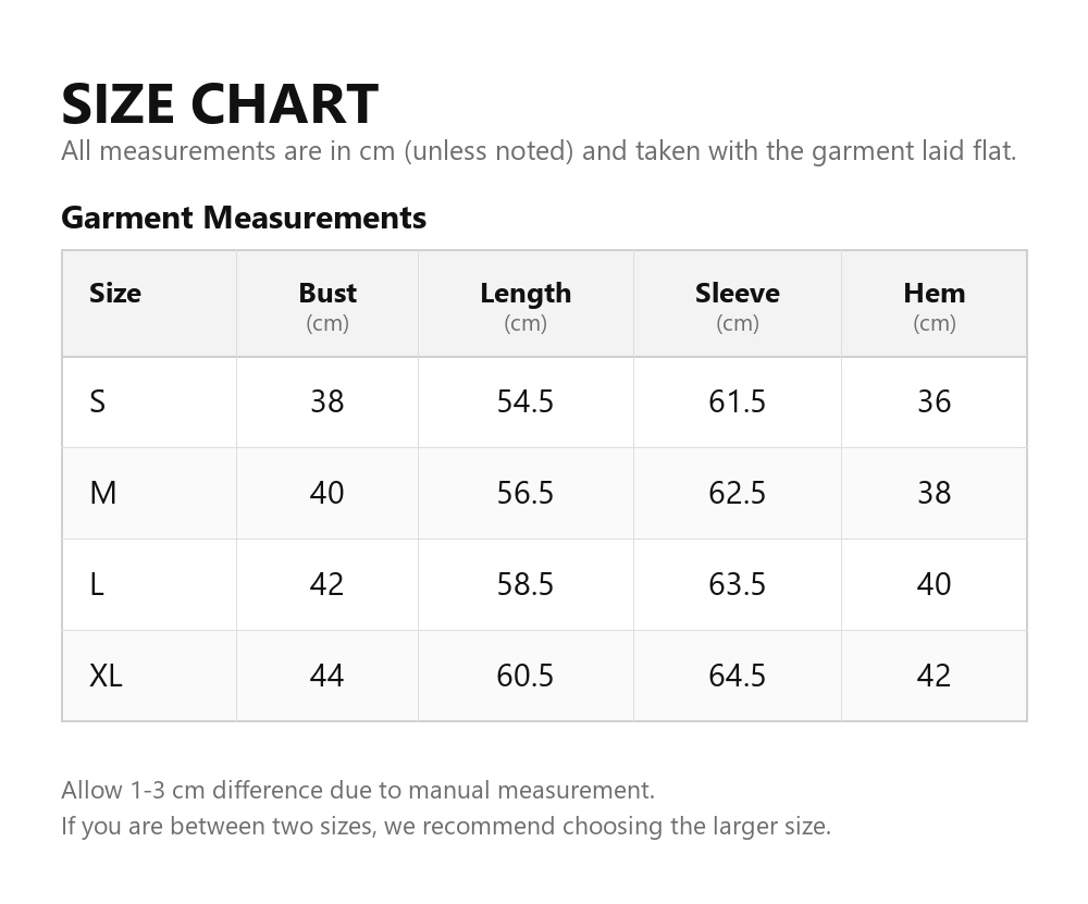 Size chart