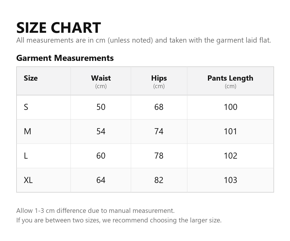 Size chart